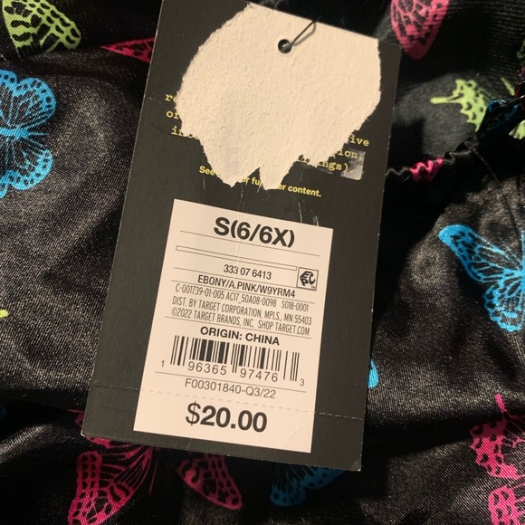 ❤NWT ART CLASS Slip Dress ONLY - Girls Black Butterfly Size SM - Picture 4 of 4